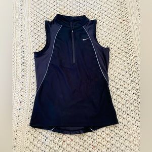 Nike Sleeveless Dri-fit sleeveless half zip bike top Sz S EUC Black
